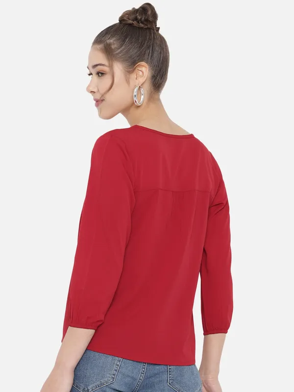 Maroon_Crepe_Solid_top