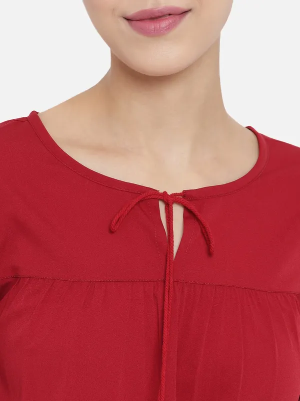 Maroon_Crepe_Solid_top