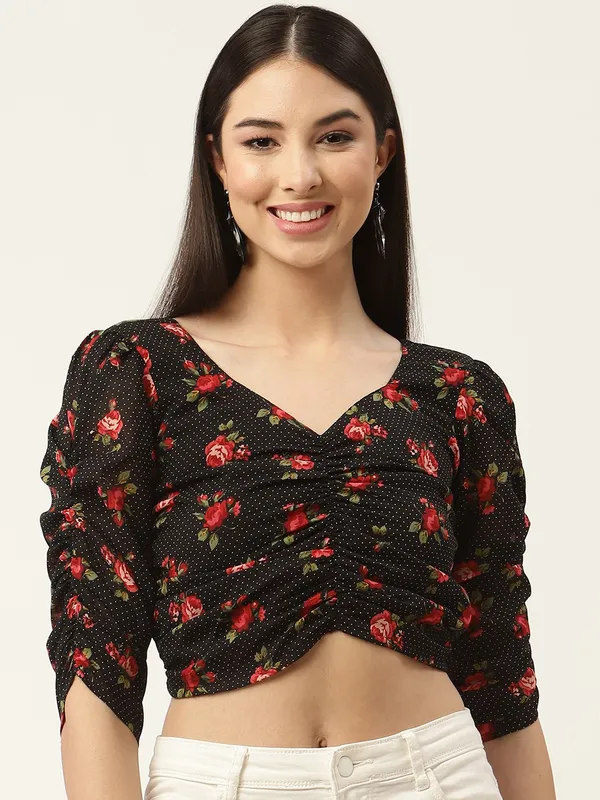Black_Georgette_Floral_Print_top
