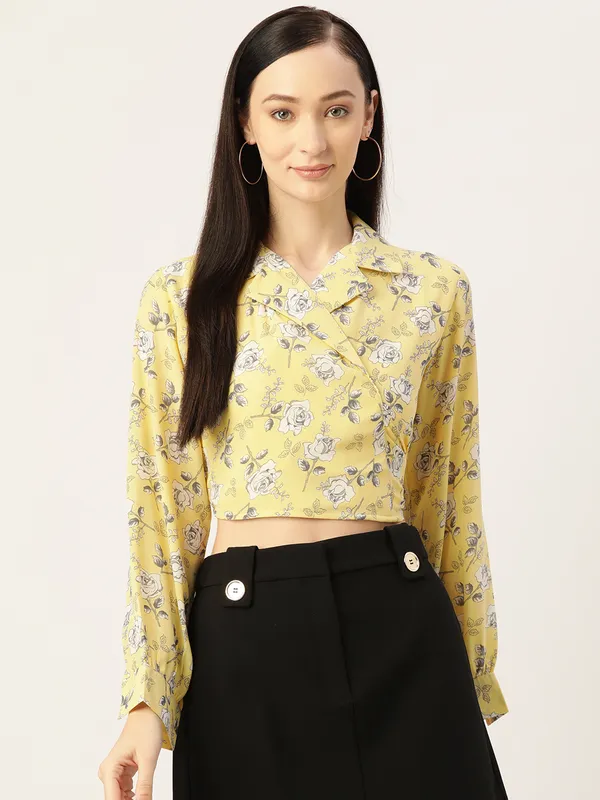 Yellow_Georgette_Printed_top
