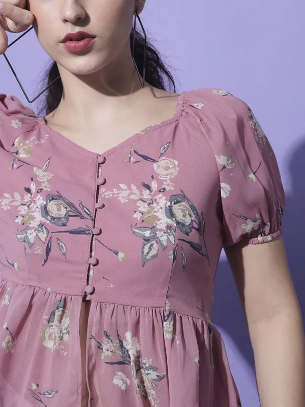 Pink_Georgette_Printed_top