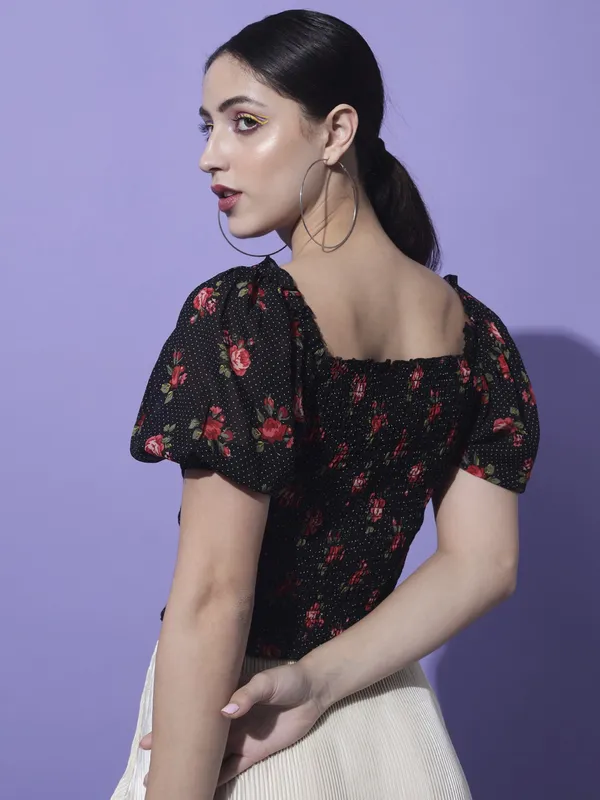 Black_Georgette_Printed_top