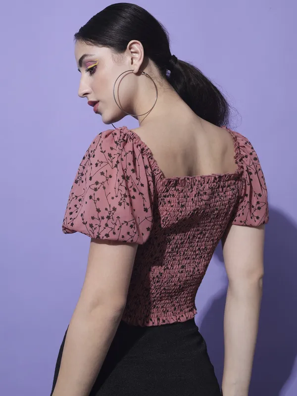 Peach_Georgette_Printed_top