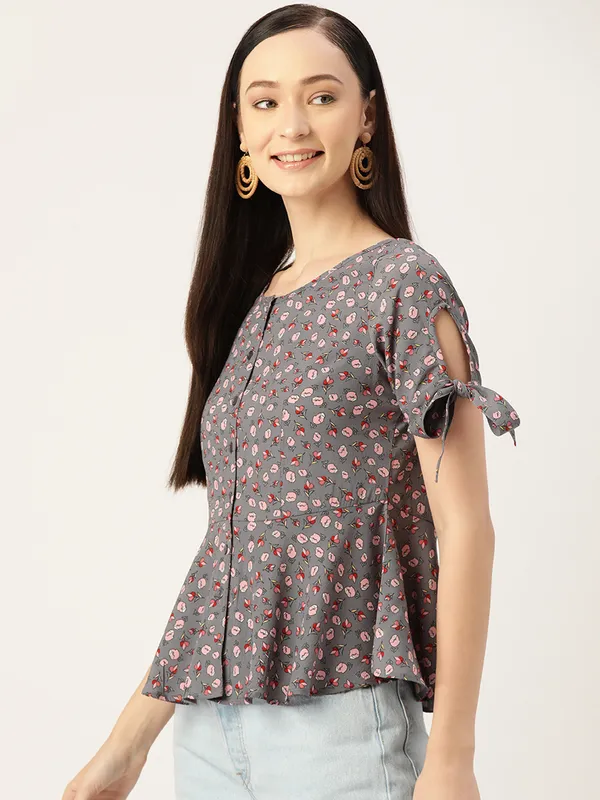 Grey_Georgette_Printed_top
