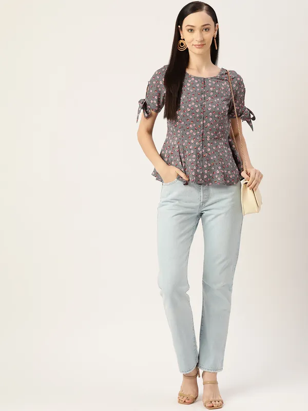 Grey_Georgette_Printed_top