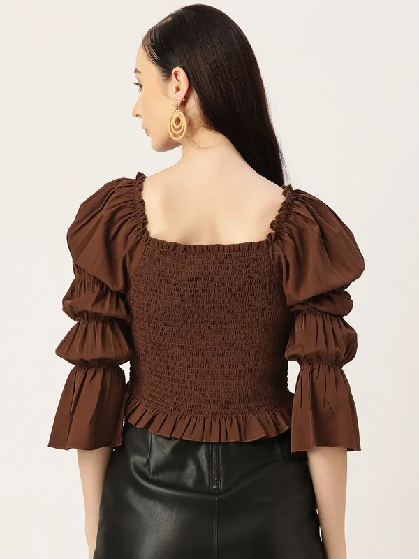 Maroon_Georgette_Solid_top