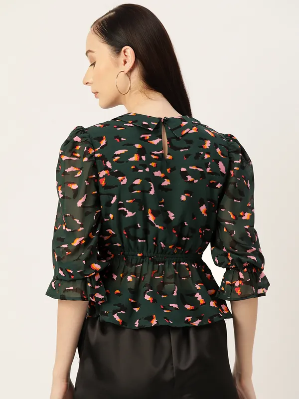 Green_Georgette_Printed_top