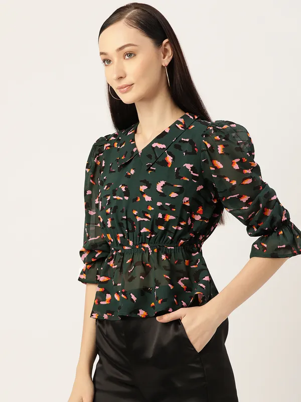 Green_Georgette_Printed_top