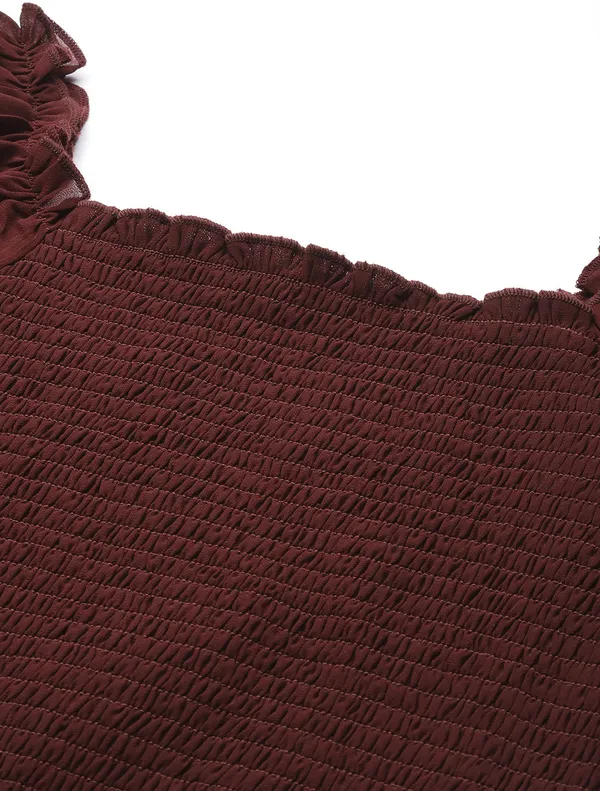 Maroon_Georgette_Solid_top