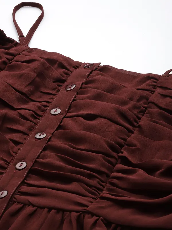 Maroon_Georgette_Solid_top