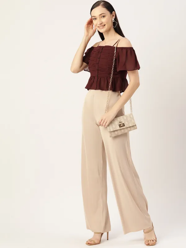 Maroon_Georgette_Solid_top