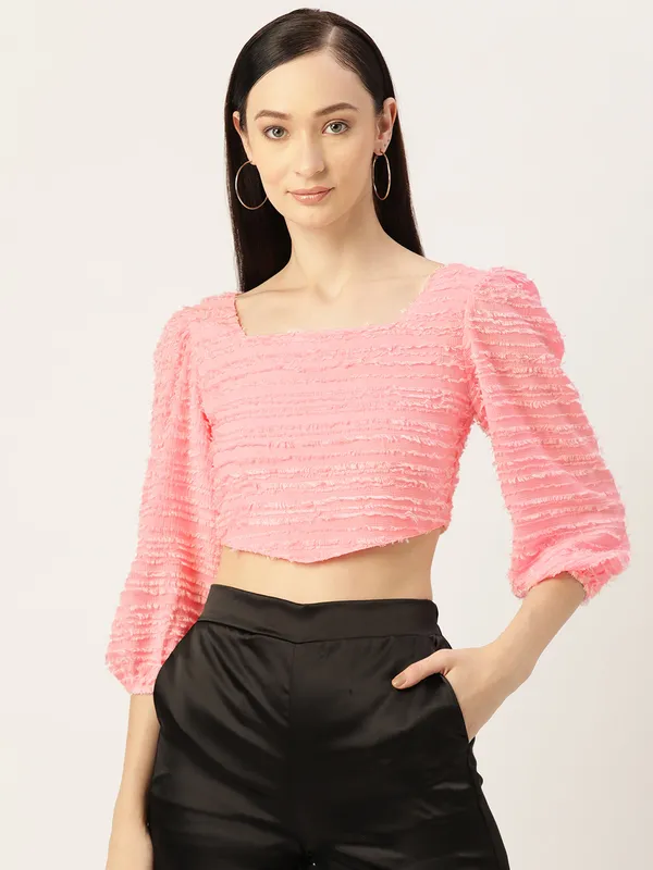 Pink_Georgette_Solid_top