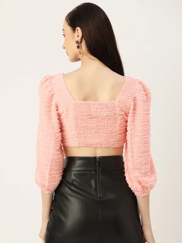 Peach_Georgette_Solid_top
