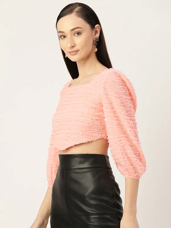 Peach_Georgette_Solid_top