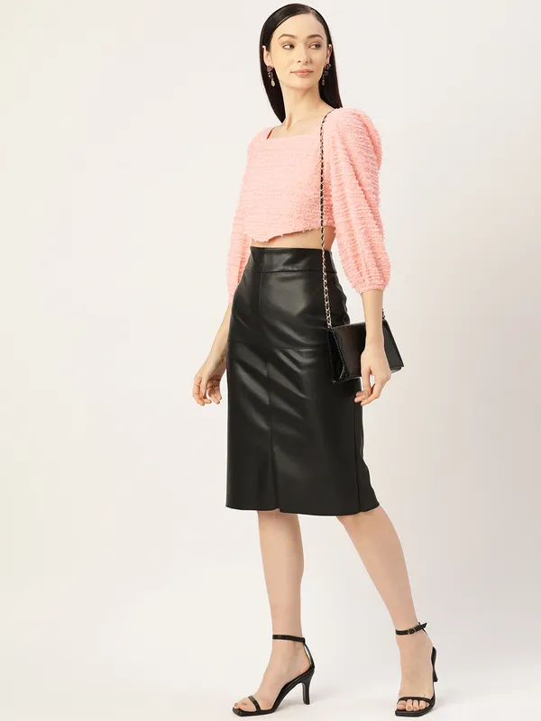 Peach_Georgette_Solid_top