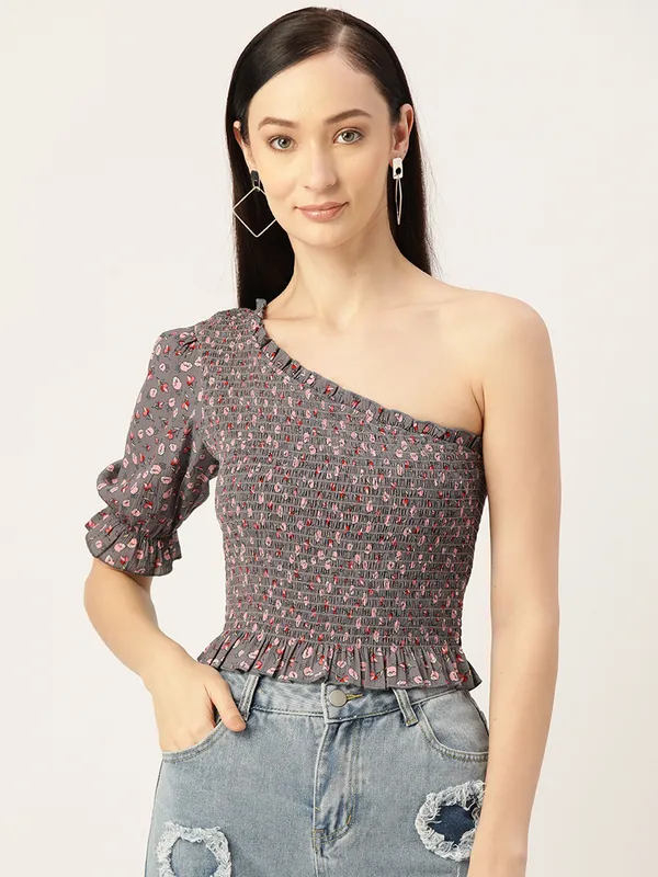 Grey_Georgette_Printed_top