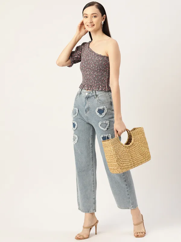 Grey_Georgette_Printed_top