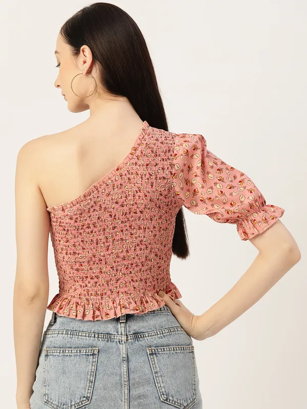 Peach_Georgette_Printed_top
