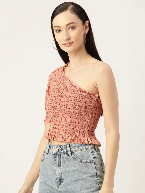 Peach_Georgette_Printed_top