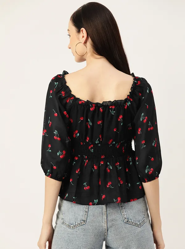 Black_Georgette_Printed_top