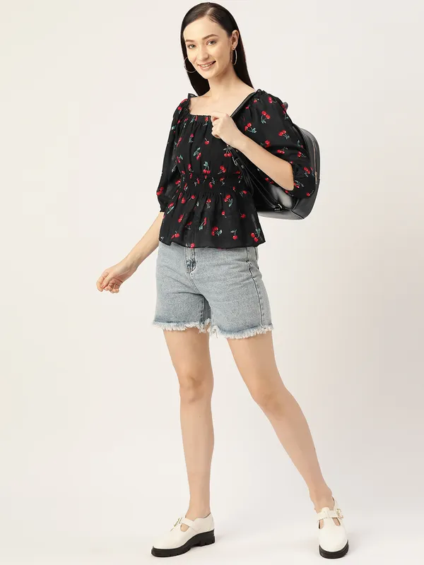 Black_Georgette_Printed_top