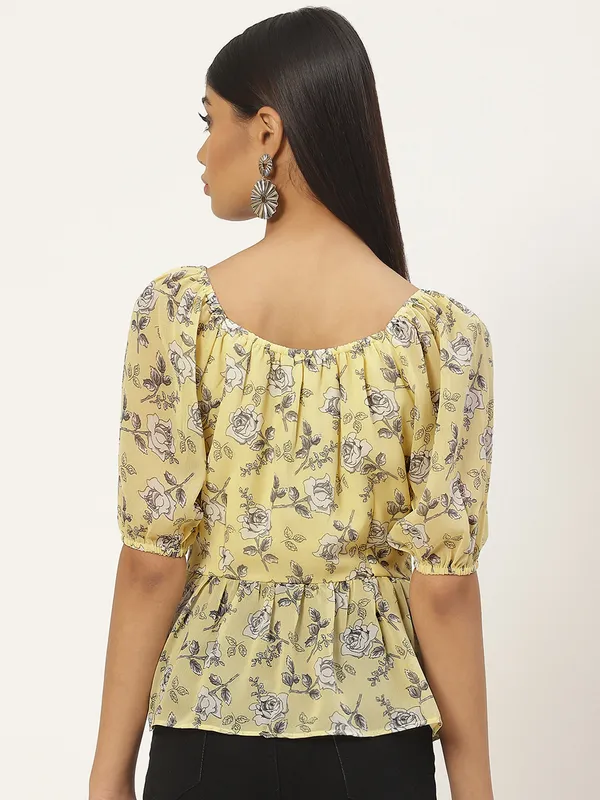 Yellow_Georgette_Printed_top