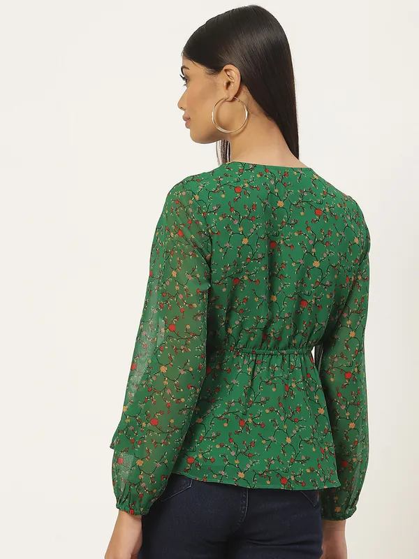 Green_Georgette_Printed_top