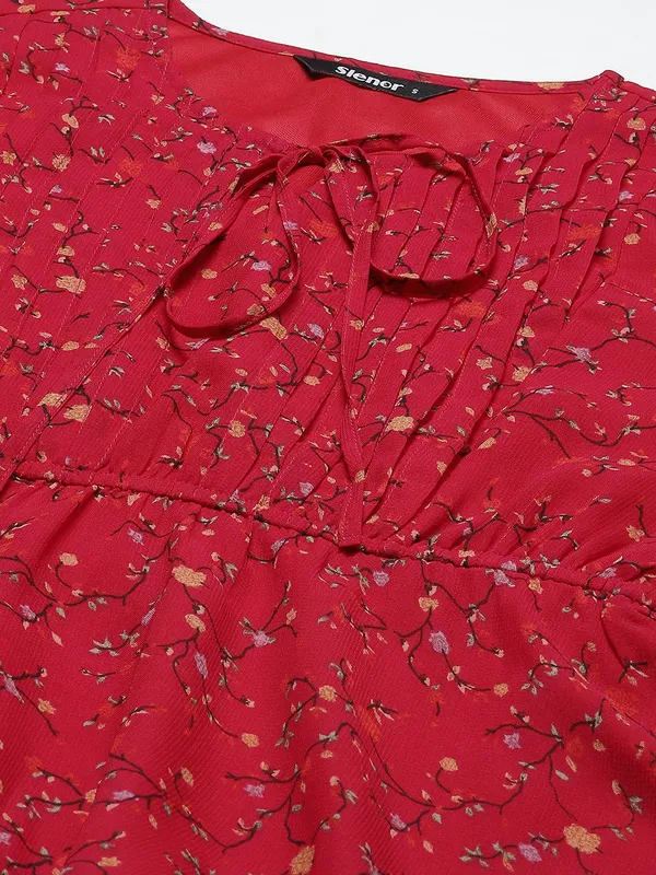 Red_Georgette_Printed_top