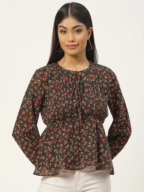 Green_Georgette_Printed_top