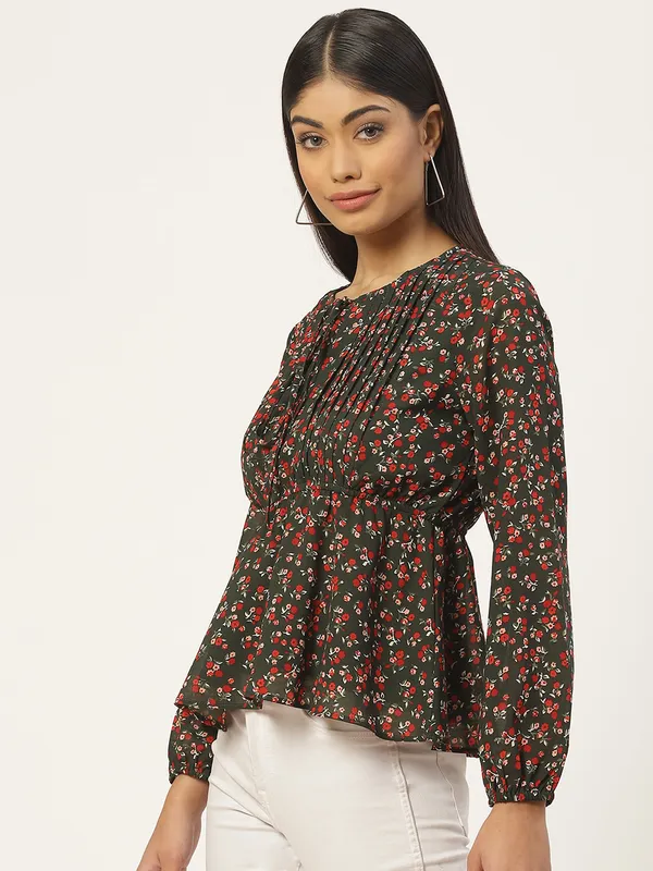 Green_Georgette_Printed_top