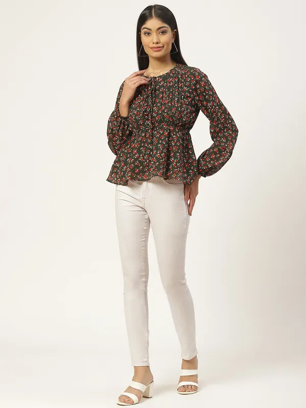 Green_Georgette_Printed_top