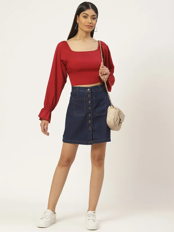 Maroon_Crepe_Solid_top