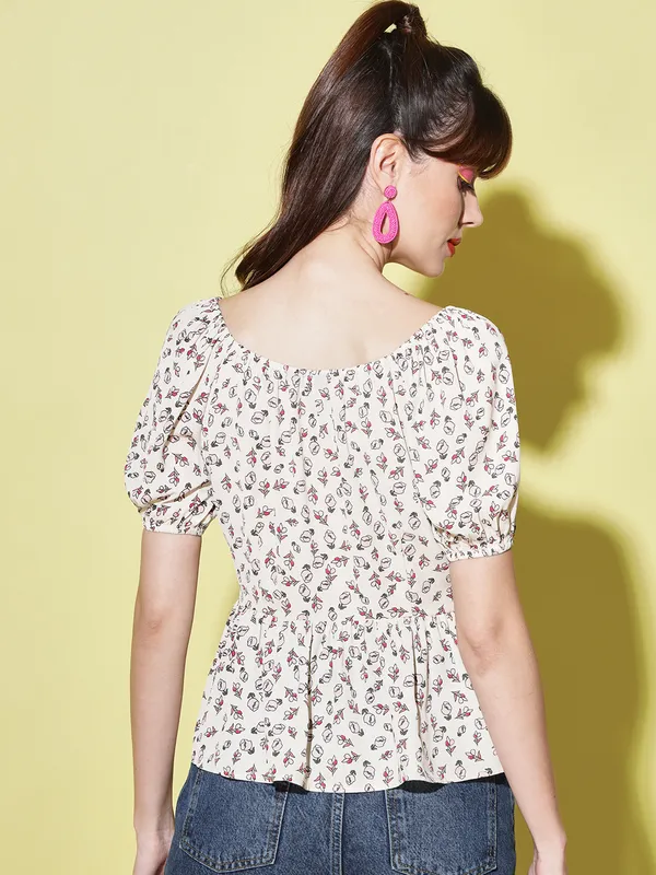 White_Georgette_Floral_Print_top