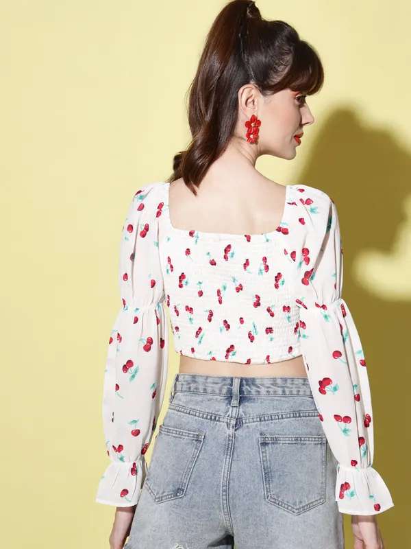 White_Georgette_Printed_top