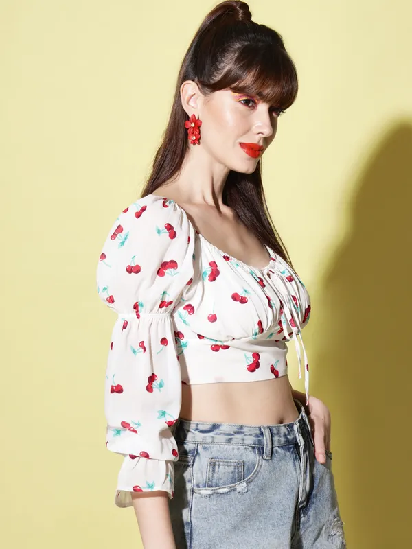 White_Georgette_Printed_top