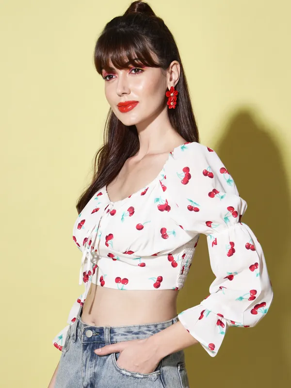 White_Georgette_Printed_top