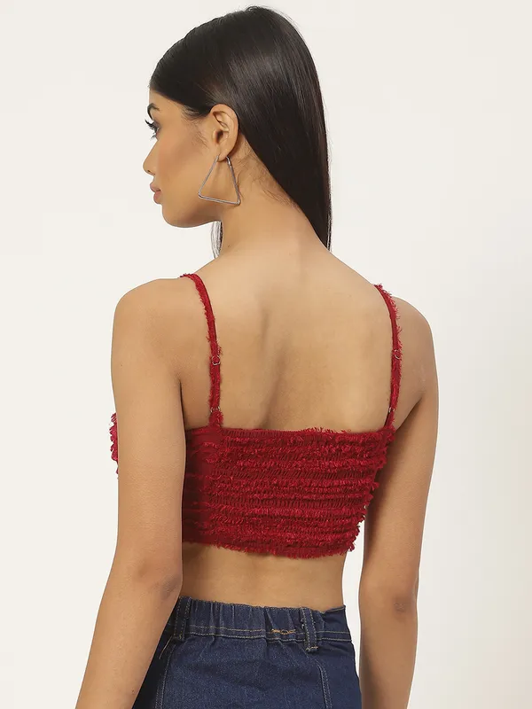 Maroon_Georgette_Solid_top