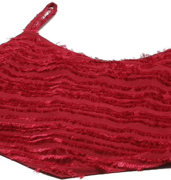 Maroon_Georgette_Solid_top