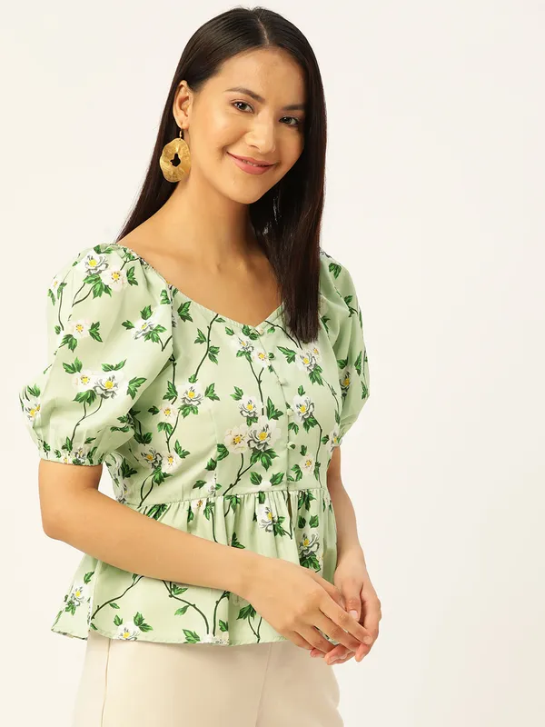 Green_Georgette_Floral_Print_top