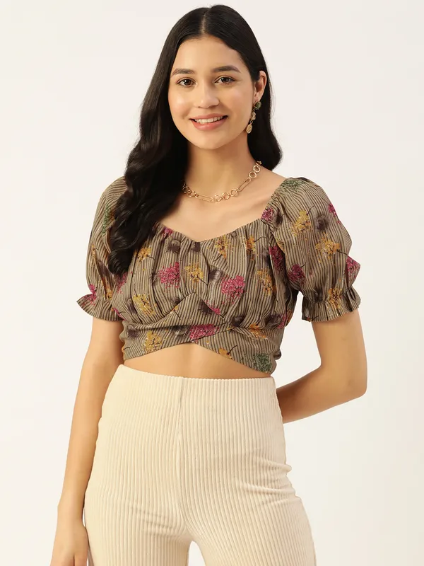 Brown_Georgette_Floral_Print_top