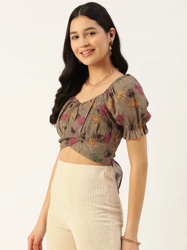 Brown_Georgette_Floral_Print_top