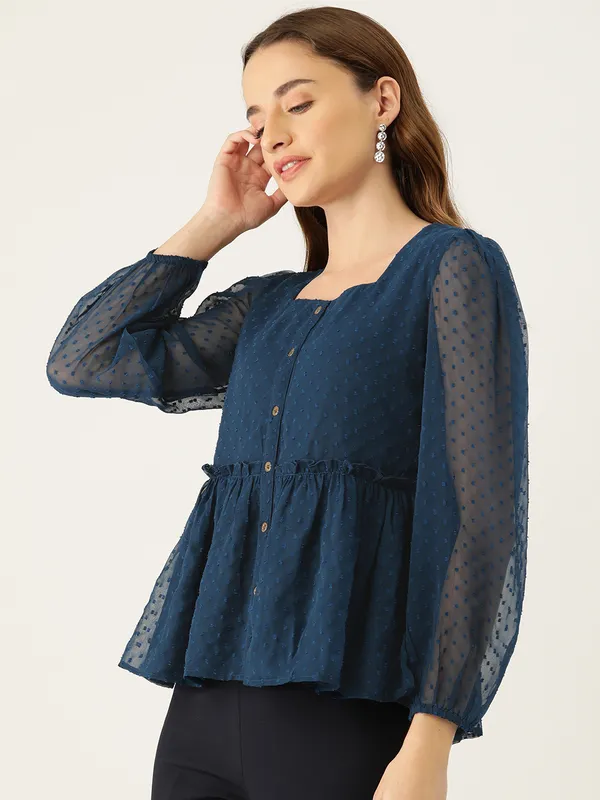 Blue_Georgette_Self_Design_top