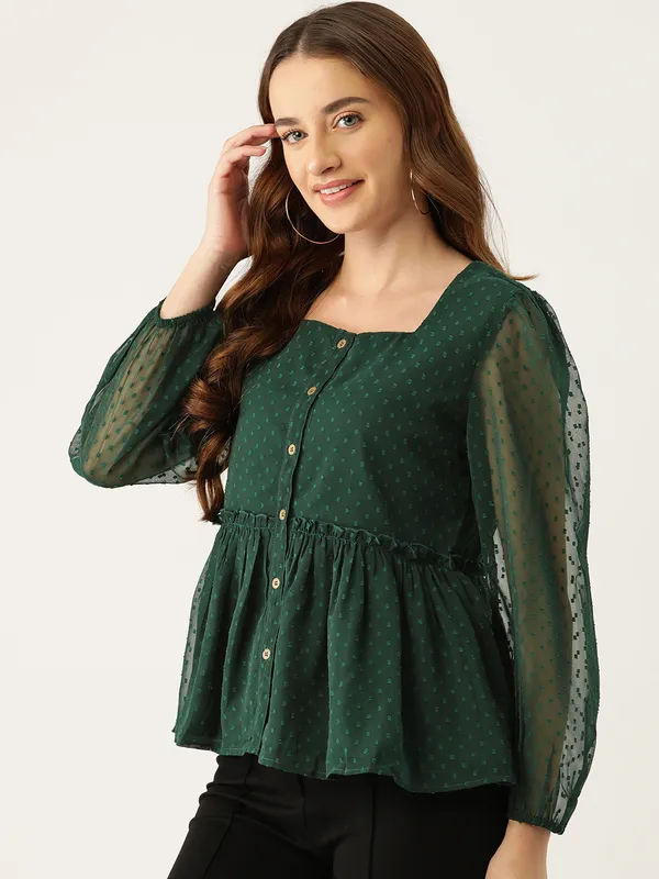 Dark_Green_Georgette_Self_Design_top