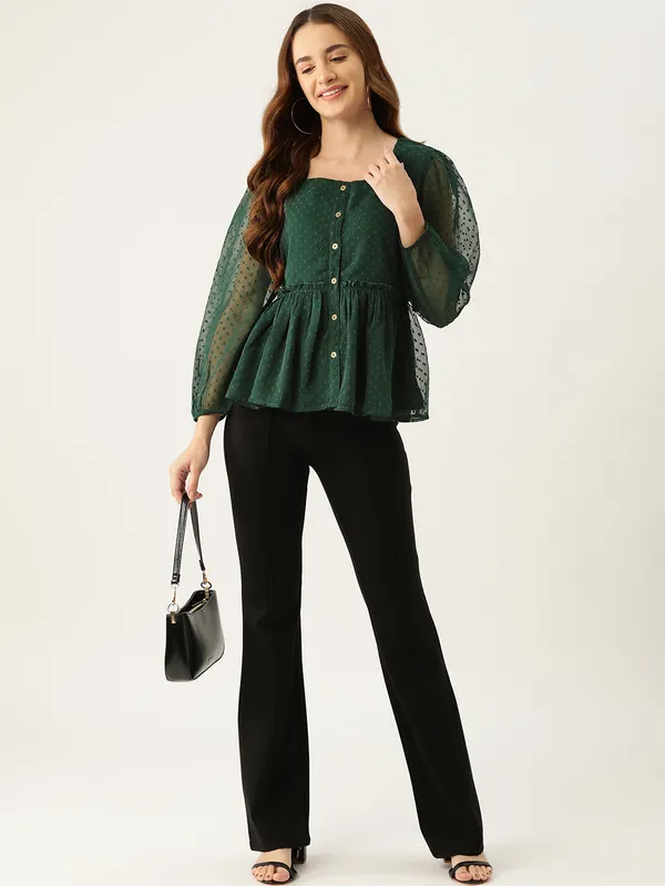 Dark_Green_Georgette_Self_Design_top