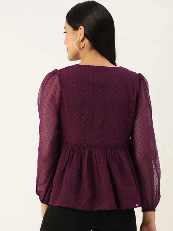 Purple_Georgette_Self_Design_top