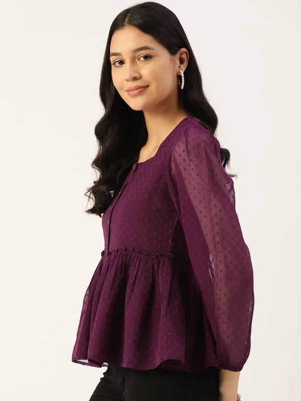Purple_Georgette_Self_Design_top