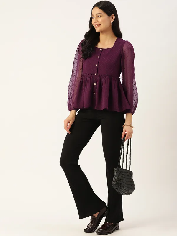Purple_Georgette_Self_Design_top