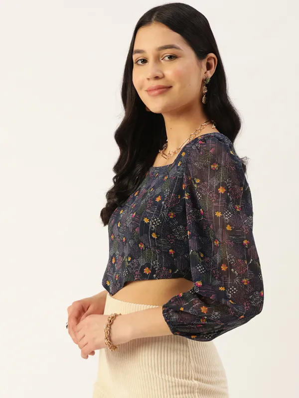 Blue_Georgette_Printed_top