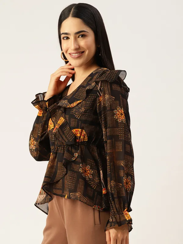 Brown_Georgette_Ethnic_Motifs_top