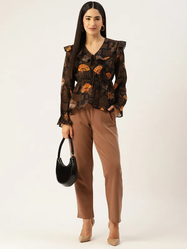 Brown_Georgette_Ethnic_Motifs_top